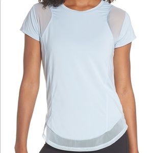 Zella Cap Sleeve Top with Mesh Detail